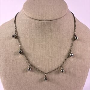 Vtg Avon Christmas Jingle Bells Necklace Silver Tone Chain Dainty 18" Ringing